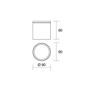 Plafone Cylin antracite ISYLUCE mm 90 diam. x 90 GU10 IP54 Isyluce Lampade da esterno
